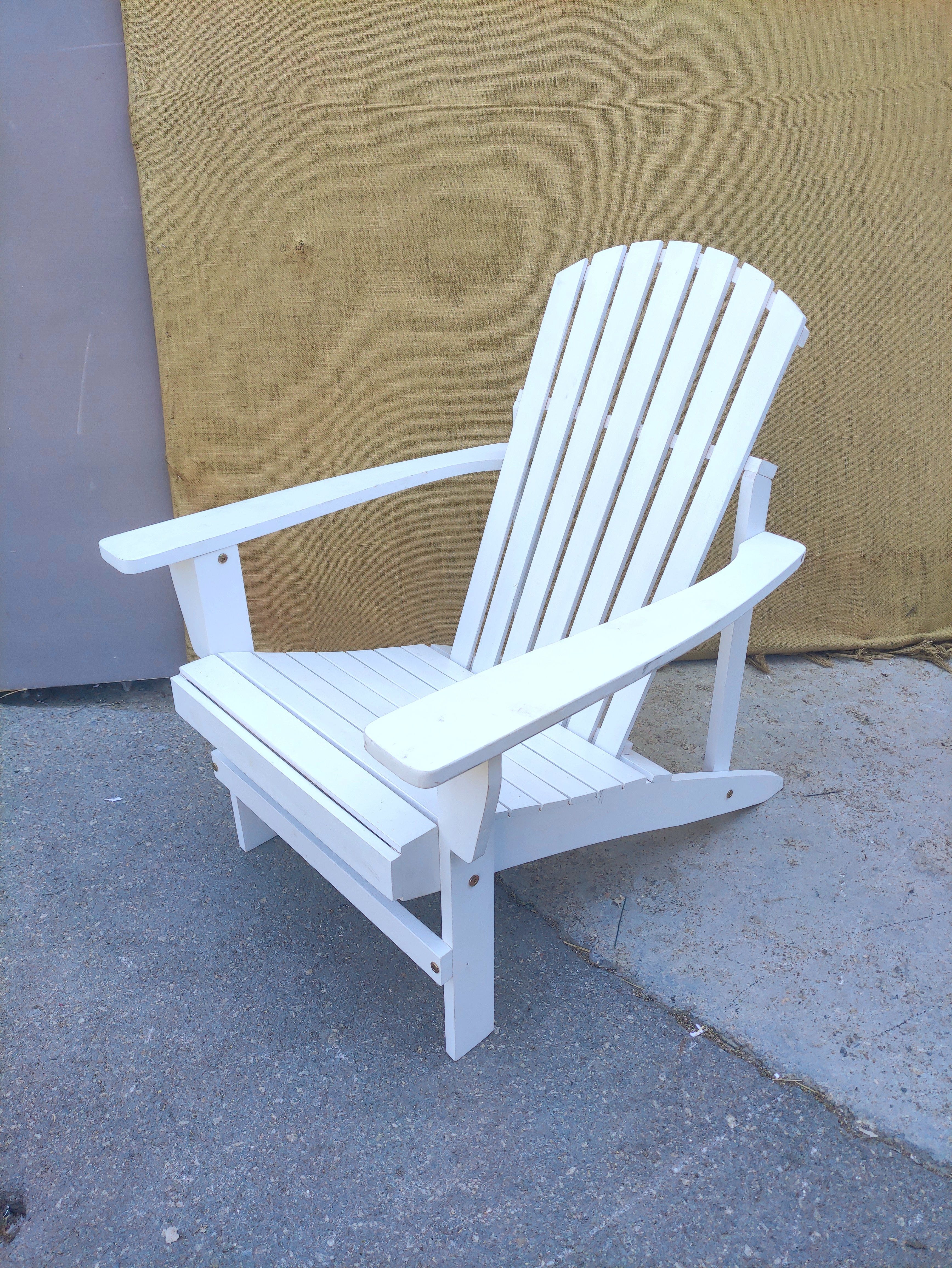 silla jardín adirondack madera blanco 6u